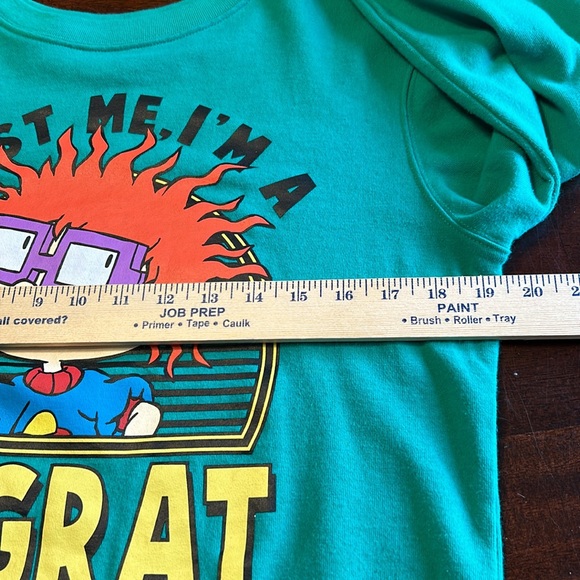 “Trust Me, I’m A Rugrat” Green Long Sleeve Sweatshirt Nickelodeon Large Vintage - Picture 11 of 12